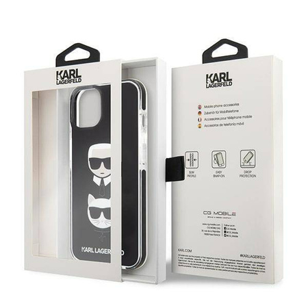 Karl Lagerfeld KLHCP13STPE2TK iPhone 13 mini 5,4&quot; Hardcase schwarz / schwarz Karl &amp; Choupette Head
