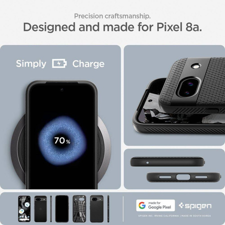 Spigen Liquid Air Hülle für Google Pixel 8A – Mattschwarz
