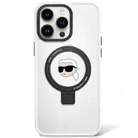 Etui Karl Lagerfeld Ring Stand Karl Head MagSafe do iPhone 15 Pro - białe