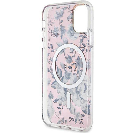 Guess GUHMN61HCFWSP iPhone 11 / Xr 6,1" rosa/rosa Hardcase Flower MagSafe