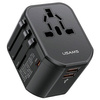 USAMS Ład. siec. 2xUSB T59 20W adapter 4w1 US/AU/EU/UK czarny/black CC179TC01 (US-CC179) Univesal Travel Charger