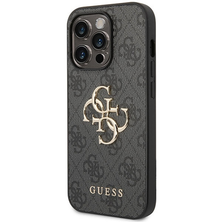 Guess 4G Big Metal Logo Hülle für iPhone 15 Pro Max – Grau