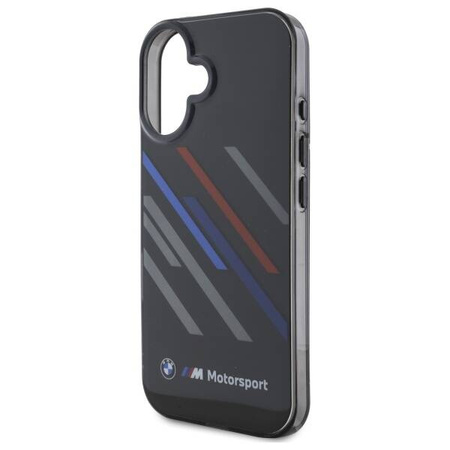 Original Case IPHONE 16 PLUS BMW Hardcase Motosport IML Random Stripes (BMHCP16M23HTRAK) black