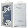 Schutzhülle IPHONE 16 Guess Grained Printed Flower Pattern MagSafe blau