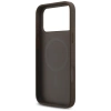 Etui Guess Leather 4G Triangle Strass MagSafe na iPhone 17 Pro Max - brązowe
