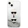 Karl Lagerfeld KLHCP13SKICGLS iPhone 13 mini 5,4" srebrny/silver hardcase Liquid Glitter Karl&Choupette Head