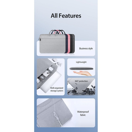 DUX DUCIS LBTC - torba na laptop 15.5-16" Horizontal Handbag - jasno szary