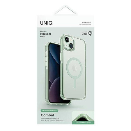 Etui IPHONE 14 PLUS / 15 PLUS UNIQ Combat Duo MagClick Charging miętowe