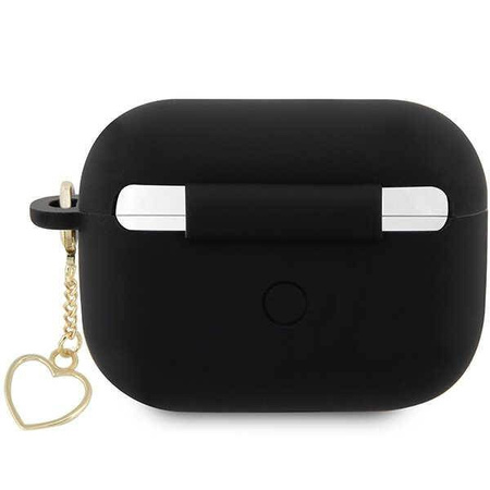 Guess GUAP2LSCHSK AirPods Pro 2 Cover schwarz/schwarz Silikon Charm Heart Collection
