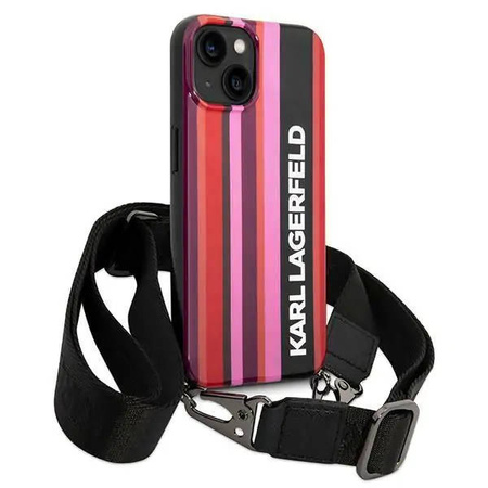 Karl Lagerfeld KLHCP14SSTSTP iPhone 14 6,1" hardcase różowy/pink Color Stripes Strap
