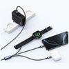 Kabel USAMS Huan Series SJ754 72W USB-C  do USB-C + USB-C + ładowarka bezprzewodowa do zegarka tarnish