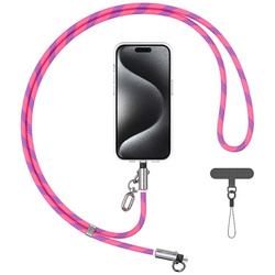Smycz do telefonu z kablem do ładowania Usams SJ746 30W USB-C do Lightning 1.2m różowy