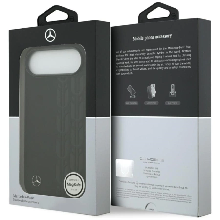 Mercedes Leather Laurel Leaves MagSafe Case for iPhone Air - Black