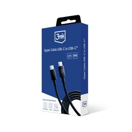 3MK KABEL HYPER USB-C/USB-C 100W 1,2m czarny