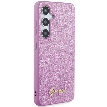 Etui Guess Glitter Script na Samsung Galaxy S24 - fioletowe