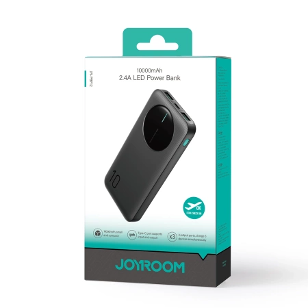 Powerbank Joyroom JR-PBF12 10000mAh 2,4A 2x USB-A 1x USB-C - schwarz