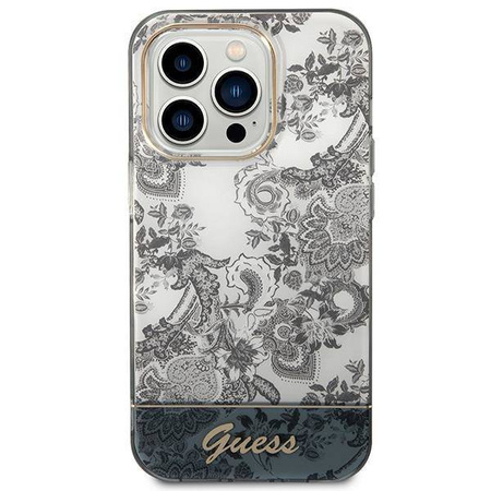 Guess GUHCP14XHGPLHG iPhone 14 Pro Max 6,7 "Grau / Graue Hartschalen-Porzellankollektion