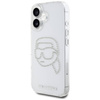 Original Handyhülle IPHONE 16 Karl Lagerfeld Hardcase IML Rhinestones Karl Head transparent