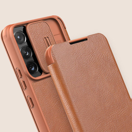Nillkin Qin Leather Pro Case Hülle für Samsung Galaxy S22+ (S22 Plus) Kameraschutz Holster Cover Flip Cover Schwarz