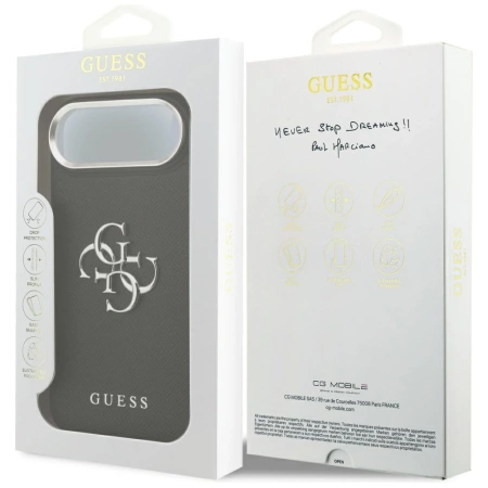 Guess Grained Big 4G Classic Logo Hülle für iPhone 17 Air - Schwarz