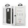 Guess GUHCP13SPSATLK iPhone 13 mini 5,4 &quot;schwarz / schwarzes Hardcase SaffianoTriangle Logo