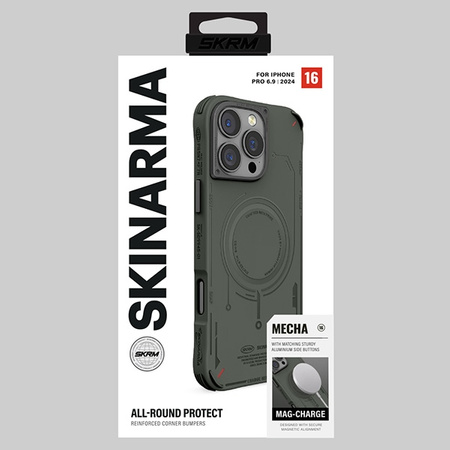 Skinarma etui Mecha iPhone 16 Pro Max 6.9" Magnetic Charging oliwkowy/olive