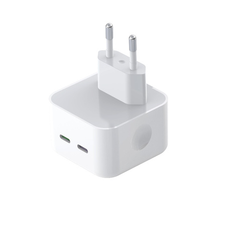 XO ładowarka sieciowa L102 PD 35W 2x USB-C biała + kabel USB-C - USB-C