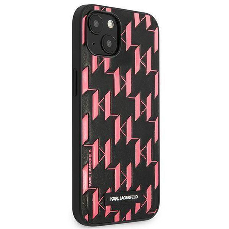 Original Handyhülle IPHONE 13 MINI Karl Lagerfeld Hardcase Monogram Plaque (KLHCP13SMNMP1P) rosa