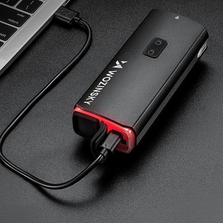 Lampka rowerowa przednia Wozinsky + kabel USB-C (3000 lm)  - czarna