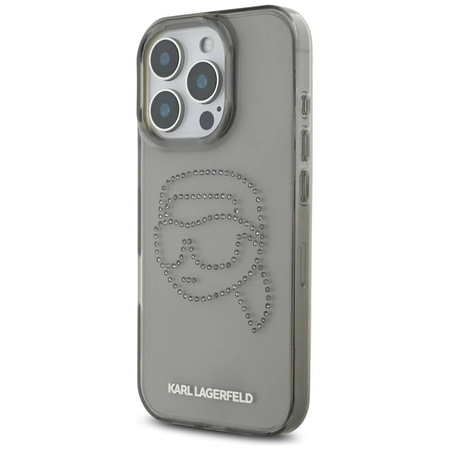 Oryginalne Etui IPHONE 16 PRO Karl Lagerfeld Hardcase IML Rhinestones Karl Head czarne
