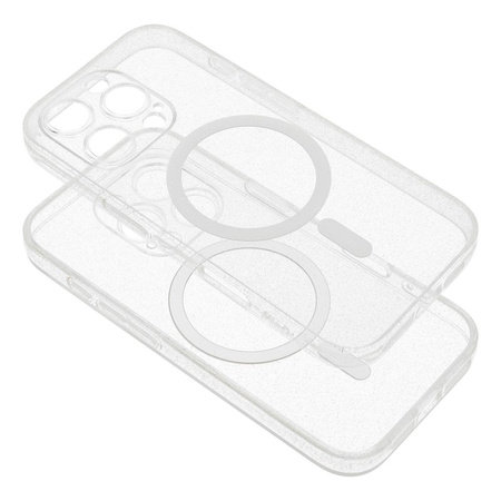 Futerał CLEAR MAG COVER z ochroną aparatu kompatybilny z MagSafe do IPHONE 16 Plus transparent glitter