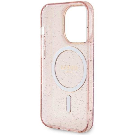 Guess GUHMP14LHCMCGP iPhone 14 Pro 6.1" pink/pink hardcase Glitter Gold MagSafe