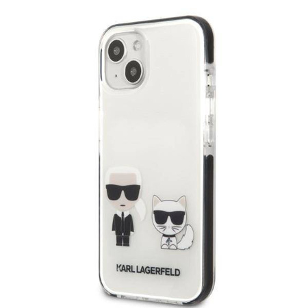 Original Handyhülle IPHONE 13 MINI Karl Lagerfeld Hardcase Karl&Choupette weiß