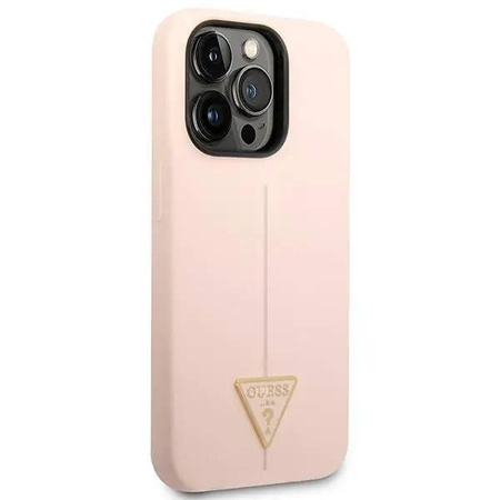 Guess Silicone Triangle Logo - Etui iPhone 14 Pro (różowy)