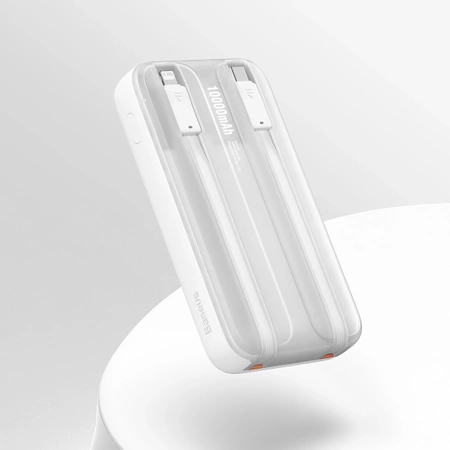 Baseus Comet Series powerbank with display 10000mAh 22.5W - white + USB-A - USB-C 0.3m cable - white