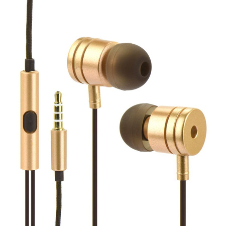 Zestaw słuchawkowy / słuchawki Stereo  box MI metal złoty (Jack 3,5mm)