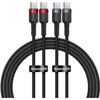 Baseus Cafule USB-C / USB-C-Kabel 100W 1 m - rot-schwarz und schwarz-grau (2 Stk.)