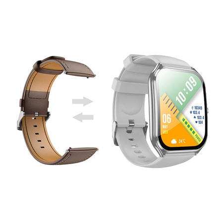 HOCO smartwatch z funkcją rozmowy AMOLED Y28 srebrny