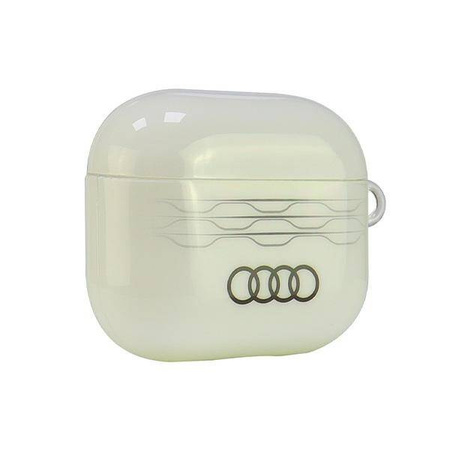 Original Handyhülle APPLE AIRPODS 3 Audi IML Geometric Pattern Cover (AU-IMLAP3-A6/D3-WE) weiß