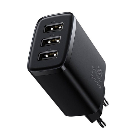 Baseus Compact ładowarka sieciowa 3x USB 17W czarny (CCXJ020101)