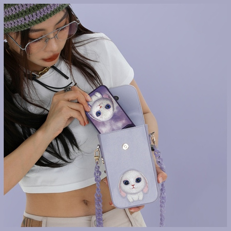 Nimmy torebka na telefon                  fioletowy/purple Big Eyed Pet 2.0 Rabbit