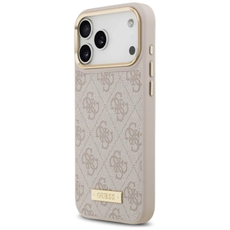 Guess 4G Logo Plate MagSafe Case for iPhone 17 Pro Max - Pink