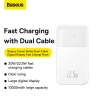 Baseus Comet Series powerbank with display 10000mAh 22.5W - white + USB-A - USB-C 0.3m cable - white