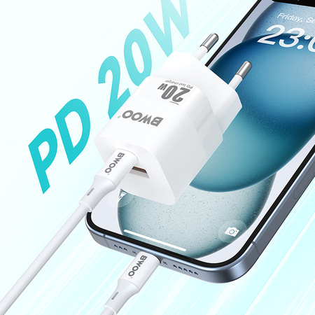BWOO ładowarka sieciowa CDA156 20W mini wall charger USB-C, USB-A