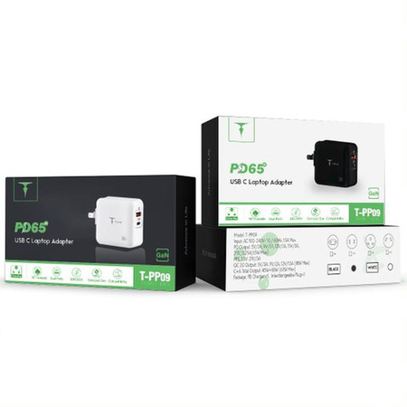 ŁAD SIEC T-PHOX MEGA T-PP09 GAN PD 65W USB/USB-C BLACK