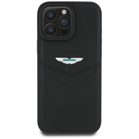 Etui Aston Martin HC Leather Victory Design do iPhone 16 Pro czarny