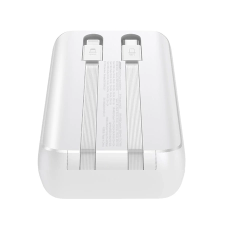 Mini power bank with built-in cables Joyroom JR-PBC06 30W 10000mAh - white