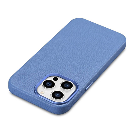 iCarer Case Leather genuine leather case for iPhone 14 Pro hellblau (WMI14220710-LB) (MagSafe compatible)