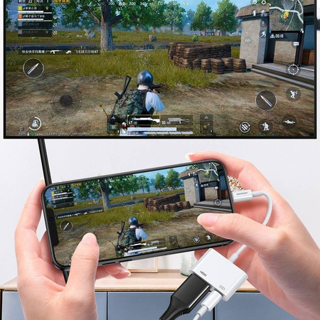 Joyroom Adapter Lightning (Male) to Digital HDMI Adapter (Female) + Lightning (Female) FullHD 1080p 60Hz white (S-H141 white)