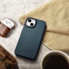 iCarer CE Oil Wax Premium Leather Folio Case skórzane etui iPhone 14 Plus z klapką magnetyczne MagSafe niebieski (AKI14220707-BU)